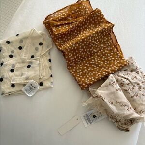Madewell Polka Dot and Floral Scarves Set